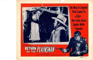 Return Of The Plainsman 1953 Release Lobby Card Western Chips Rafferty