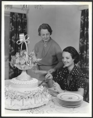 Rochelle Hudson 1930s At Home Candid Promo Photo Birthday Cake