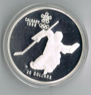 Canada Rcm 20 Dollar Silver 1988 Calgary Olympic Games Silver Proof Coin