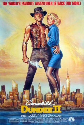 Crocodile Dundee 2 Great Orig Rolled 27x40 Movie Poster 1988 Last One (th34)