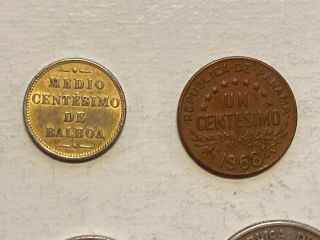 PANAMA Coin Type Set 9 Coins 1907 - 1968 KM 6,  8,  9,  12.  1,  13,  15,  18,  22,  25 2