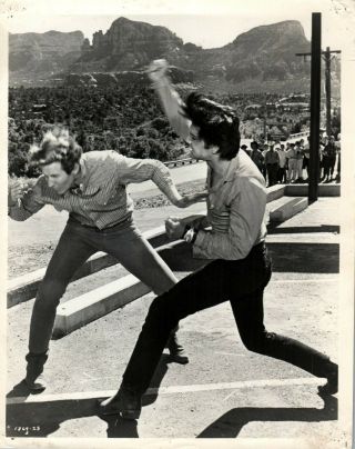 Elvis Presley Fighting Vintage Black And White Movie Still Photo