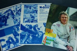 Steve Mcqueen Le Mans 1971 Vintage Japan Picture Clippings 3 - Sheets Mb/v