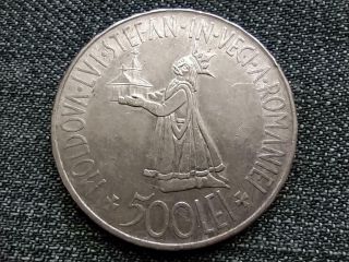 Romania Bessarabia Reunion 500 Lei.  835 Silver Coin 1941