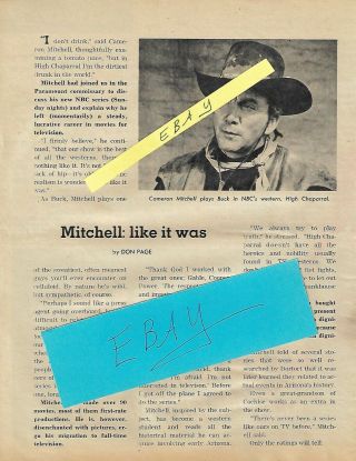 1967 Cameron Mitchell Tv Guide Article Clipping High Chaparral Large Full Page