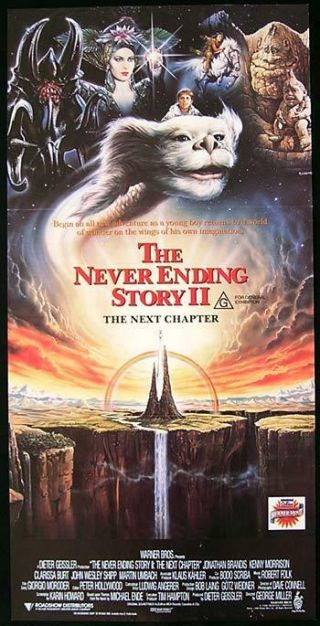 Never Ending Story Ii Daybill Movie Poster Fantasy Art Noah Hathaway 2