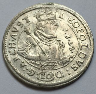 Austria 1628,  10 Kreuzer Leopold V,  Silver Coin