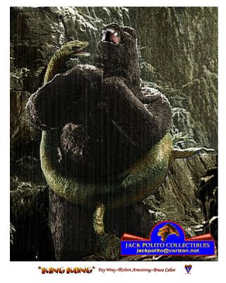 " King Kong " 1933 Stars Fay Wray,  Robt.  Armstrong.  Bruce Cabot 8x10 Color Photo