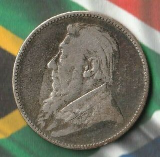 1892 Paul Kruger South Africa 1 Shilling - 92.  5 Silver - Tiny mintage: 130,  000 2