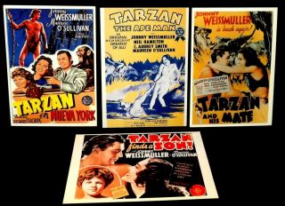 Movie Poster Postcards Tarzan Johnny Weissmuller Set Of 4​