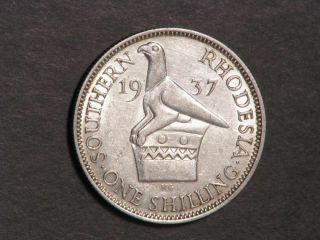 Southern Rhodesia 1937 1 Shilling Silver Au - Unc