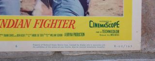 THE INDIAN FIGHTER MOVIE POSTER 1960 KIRK DOUGLAS W MATTHAU 14 BY 11 3