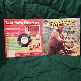 1984 Indiana Jones & The Temple Of Doom See Hear & Read Book And Record 33&1/3