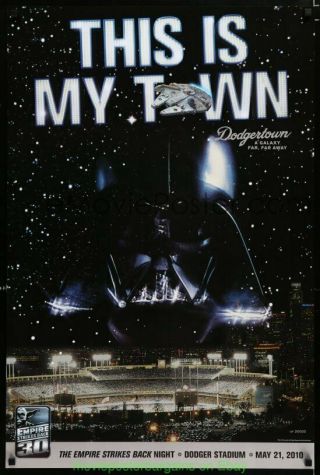 Star Wars Theme Poster Commemorates The Empire Strike Back 2010 Dodgers Baseball