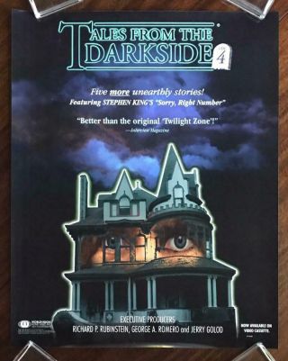 Tales From The Darkside Vol 4 1980s Tv Horror Occult Video Poster Nm,