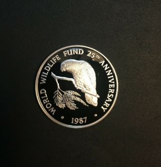 Cayman Islands - Silver 5 Dollars Coin - 25th Anniversary - 1987 - Proof