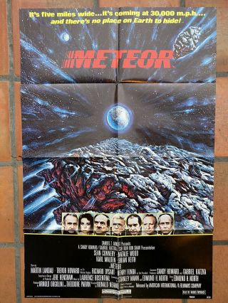 Meteor 1979 Os 27x41 Movie Poster Sean Connery,  Natalie Wood
