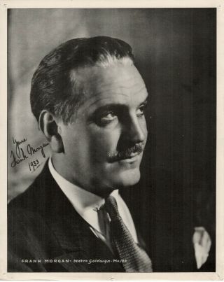 1933 Frank Morgan Pre Wizard Of Oz Close - Up Portrait 8” X 10” Signature Printed -