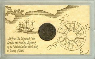 Admiral Gardner Shipwreck 1808 East India Company 10 Cash In Holder