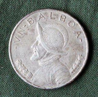 1934 Republica De Panama Vn Balboa.  900 Silver Km 13