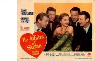 Affairs Of Susan 1945 Release Lobby Card Joan Fontaine O 
