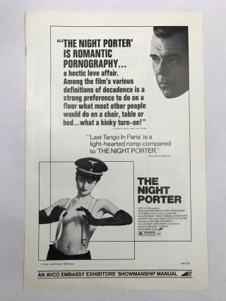 Night Porter Pressbook 1974 12 Pages 11x17 Movie Poster Charlotte Rampling 1062