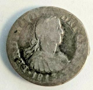 Mexico,  Mo Spanish Colony 1/2 Real,  Km 73,  Ferdin Vii,  Silver Coin