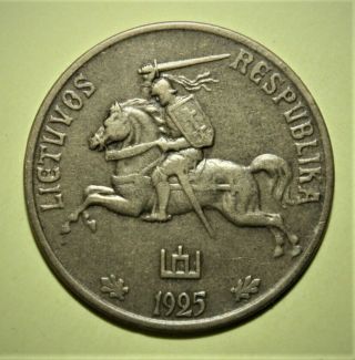Lithuania 50 Centu 1925 Almost Uncirculated Coin - Details
