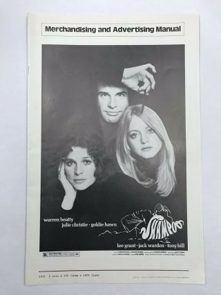 Shampoo Pressbook 1975 8 Pages 11 " X17 " Movie Poster Art Warren Beatty 1068