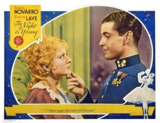 Old Film Star Photo The Night Is Young Us Lobby Card Evelyn Laye Ramon Novarro