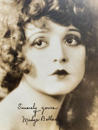 Movie Star Madge Bellamy Vintage Autograph Card " Sincerely Yours Madge Bellamy "