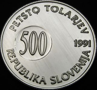 Slovenia 500 Tolarjev 1991 Proof - Silver - Plebiscite On Independence - 1190 ¤