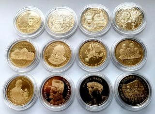 Romania 50 Bani 2010 - 2019 12 Circulation Comm.  Coins Complete Set Unc From Roll