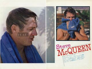 Steve Mcqueen 1965 Vintage Japan Picture Clippings 2 - Sheets Ff/t