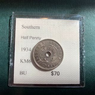 Southern Rhodesia Half Penny 1934 Bu