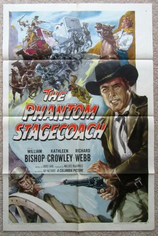 Phantom Stagecoach 1957 1sht Movie Poster Fld William Bishop Vg