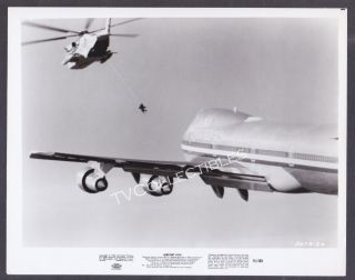 8x10 Photo Airport 1975 Stuntman In Air Inserted Into Flying Jet