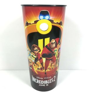 Disney Pixar The Incredibles 2 44oz Movie Cup Souvenir Plastic Tall Churchill