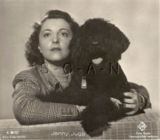 Org Vintage German 1930s - 40s Actress Pinup Rppc - Movie Star - Jenny Jugo - Dog