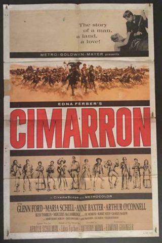 Cimarron Glenn Ford Maria Schell Anne Baxter Russ Tamblyn Movie Poster 2216