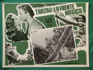 Tarzan And The Amazons Johnny Weissmuller Brenda Joyce Mexican Lobby Card 3