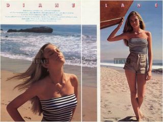 Diane Lane On The Beach 1981 Japan Picture Clippings 2 - Sheets (3pgs) Sexy Ub/m