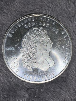 Netherlands Silver 50 Gulden 1989 Coin