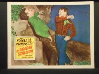 Roy Rogers The Golden Stallion 1949 Lobby Card Vf Western Punch Dale Van Sickel