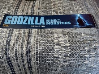 Godzilla King Of The Monsters 5 X 25 Authentic Mylar Theater Marquee Near