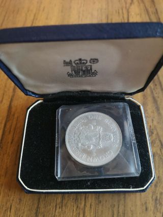 1964 Bermuda Silver Proof One Crown Coin : 22.  7g