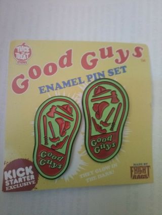 Trick Or Treat Studios Kickstarter Exclusive Gitd Good Guy Enamel Pin Set Chucky