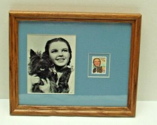 The Wizard Of Oz Judy Garland Dorothy Dog Toto Frank Baum Movie Stamp In Frame