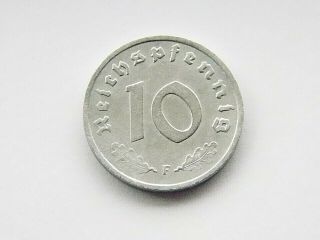 GERMAN Coin 1945 F 10 REICHSPFENNIG Zinc ALLIED OCCUPATION 3rd Reich WW2, 3