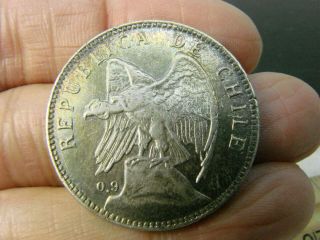 1910 Republica De Chile Un Peso Silver Coin 10